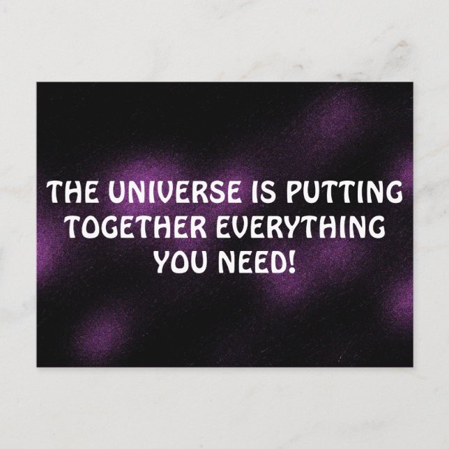 Carte Postale Puissant devis Purple Universe Imprimer (Devant)