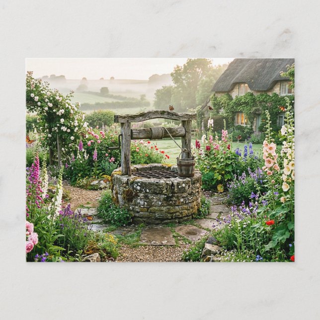 Carte Postale Puits de jardin de cottage (Devant)