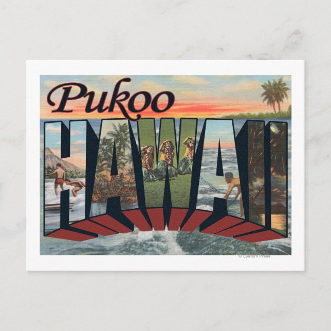 Carte Postale Pukoo, HawaiiGrandes scènes de lettresPukoo, HI (Devant)