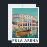Carte Postale Pula Arena Poster vintage - Amphithéâtre romain Wa<br><div class="desc">Apportez la grandeur de la Rome antique dans votre espace avec cette magnifique affiche de style vintage de l'Arena Pula en Croatie. L'un des amphithéâtres romains les mieux conservés du monde, ce lieu emblématique s'anime avec des couleurs rétro, une typographie audacieuse et un design minimaliste. Parfait pour les amateurs de...</div>