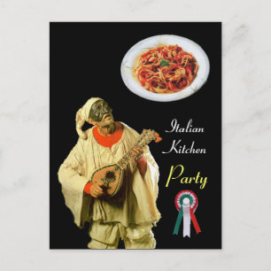 Carte Postale PULCINELLA ITALIAN KITCHEN PARTY Black Recette