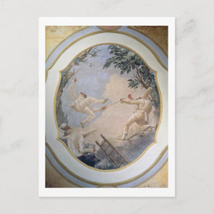 Carte Postale Pulcinella on a Swing, 1797 (fresque)