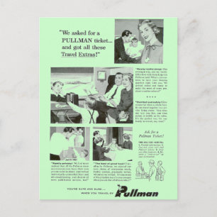 Carte Postale Pullman Sleeping Car pour les voyages en train d'u
