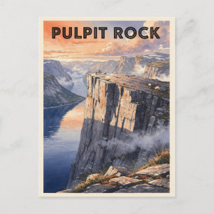 Carte Postale Pulpit Rock Norvège Vintage