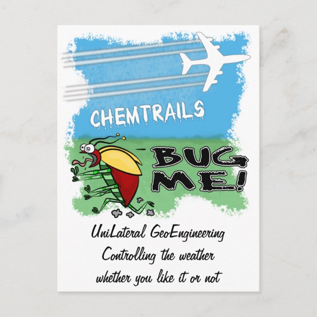 Carte Postale Pulvériser les chemisettes sur un insecte terrifié (Devant)