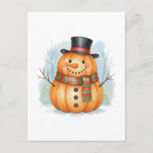 Pumpkin snowman