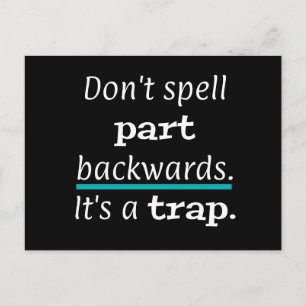 Carte Postale PUN Ne pas épeler les revers de partie Drôle