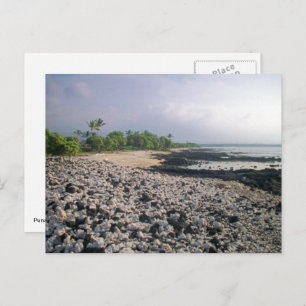 Carte Postale PunaluGu Plage de sable noir Hawaii Big Island