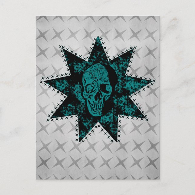 Carte Postale Punk Skull (Turquoise) (Devant)