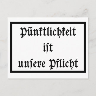 Carte Postale Pünktlichkeit ist unsere Pflicht