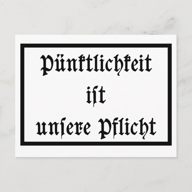 Carte Postale Pünktlichkeit ist unsere Pflicht (Devant)