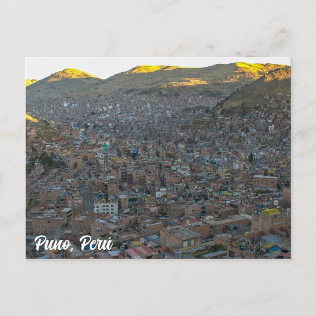 Carte Postale Puno, Perú, Mirador de Puma / City View (Devant)