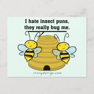 Carte Postale Puns d'insectes Bug Me drôle Bumble abeilles