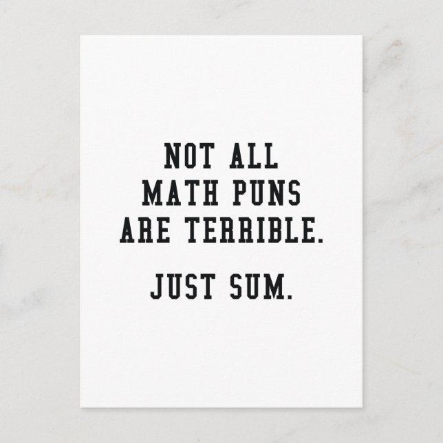Carte Postale Puns mathématiques (Devant)