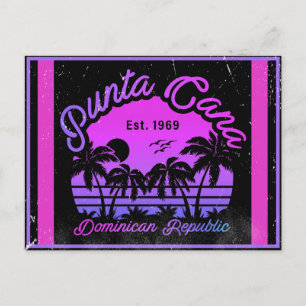 Carte Postale Punta Cana Dominicaine Palm Tree Retro Sunset 80s