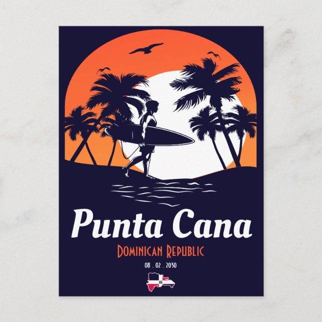 Carte Postale Punta Cana Dominicaine - Souvenir Vintage 80s (Devant)