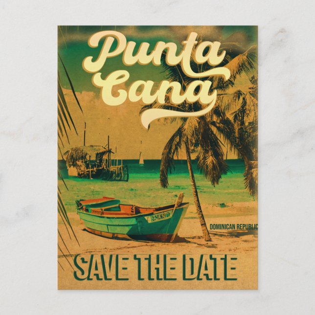 Carte Postale Punta Cana Mariage tropical Save Dates Postcar (Devant)