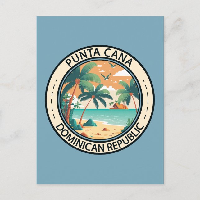 Carte Postale Punta Cana République Dominicaine Badge de case (Devant)