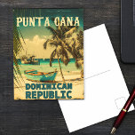 Carte Postale Punta Cana République Dominicaine Plage Vintage an<br><div class="desc">Les plages de Punta Cana Dominicaine. Ce design rétro vintage est pour le surf,  le camping. le design rétro vacances. Vous pouvez le donner en cadeau de Noël à tous les amateurs de baie et de plage.</div>
