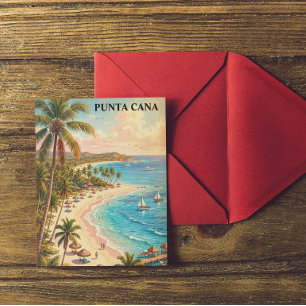 Carte Postale Punta Cana République dominicaine vintage coloré