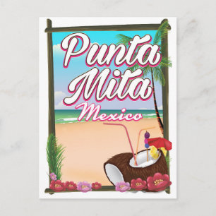 Carte Postale Punta Mita, affiche de voyage sur la plage de Mexi
