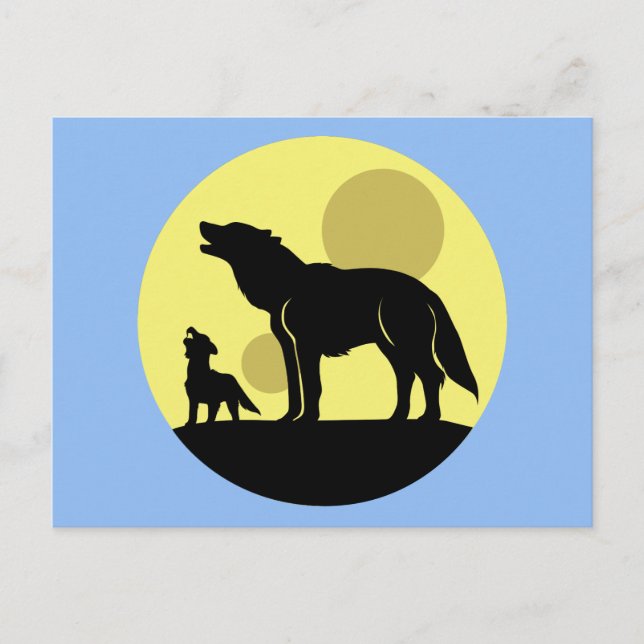 Carte Postale Pup Mother and Wolf (Devant)