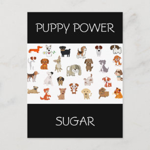 Carte postale "PUPPY POWER" avec nom personnalisé