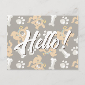 Carte Postale Puppy Scooby-Doo Bone & Motif Empreinte de patte
