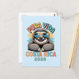 Carte Postale Pura Vida Amoureux des Paresseux Costa Rica Détend