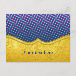 Carte Postale PURE OR motif / feuille d'or + votre photo et votr