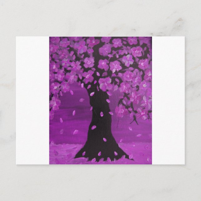 Carte Postale Purple Blossom Tree Design Art (Devant)