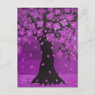 Carte Postale Purple Blossom Tree Design Art