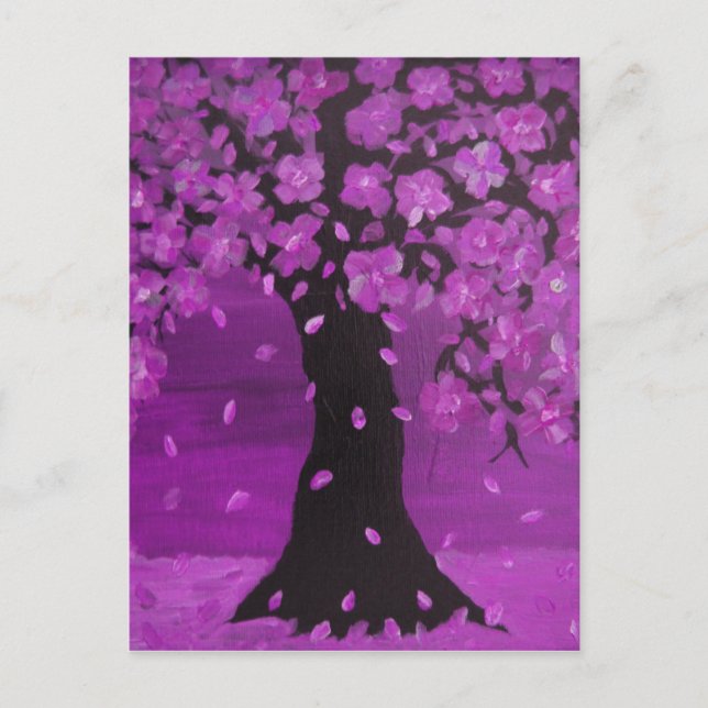 Carte Postale Purple Blossom Tree Design Art (Devant)