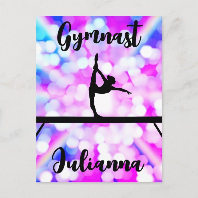 Carte Postale Purple Bokeh Blast Gymnastics Beam Personalized    (Devant)