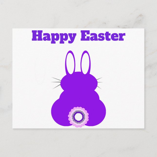 Carte Postale Purple Bunny Pâques (Devant)