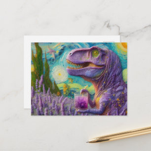 Carte Postale Purple Dino Lavender Lemonade Faux Van Gogh