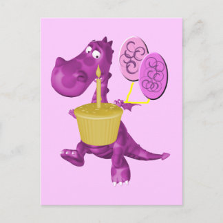 Carte Postale Purple Dragon Cupcake Balloons