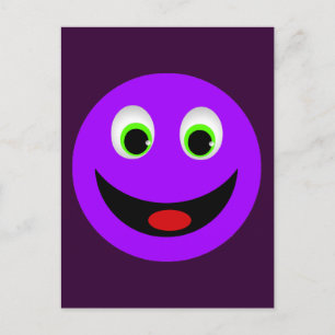 CARTE POSTALE PURPLE FACE HEUREUSE