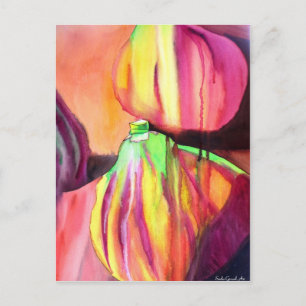 Carte Postale Purple figs original art watercolor drip painting