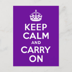 Carte Postale Purple Gardez le calme et continuer