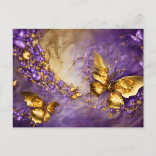 Carte Postale Purple & Gold Butterfly # 18