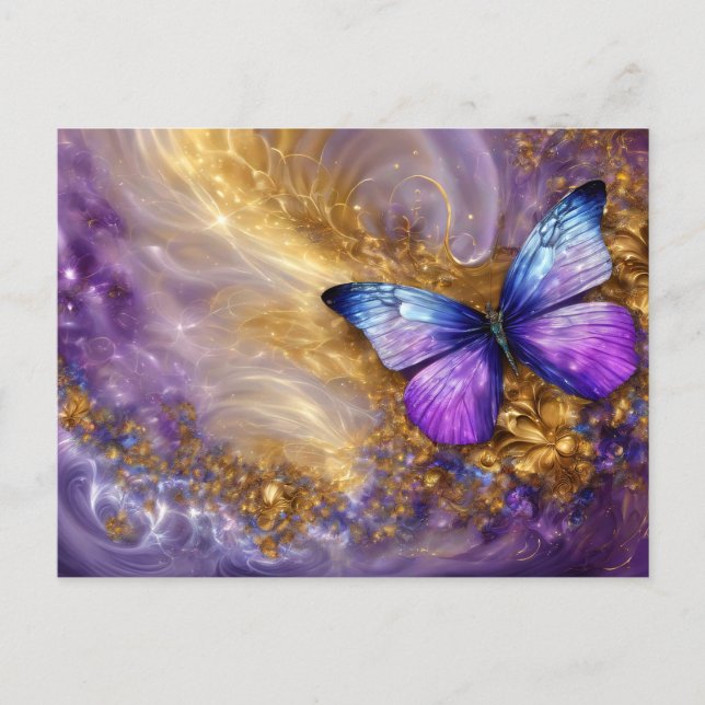 Carte Postale Purple & Gold Butterfly # 20 (Devant)