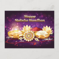 Purple Happy Raksha Bandhan Sparkle