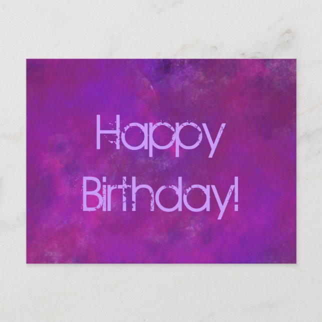 Carte Postale Purple Joyeux Anniversaire avec message (Devant)