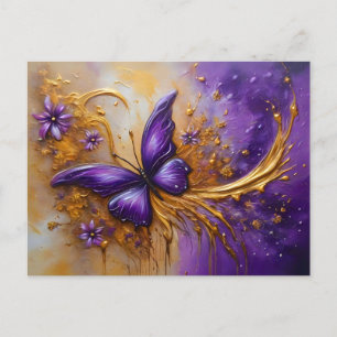 Carte Postale Purple & or Butterfly # 4