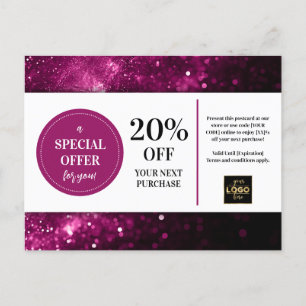 Carte Postale Purple Parties scintillant Bokeh Coupon rabais