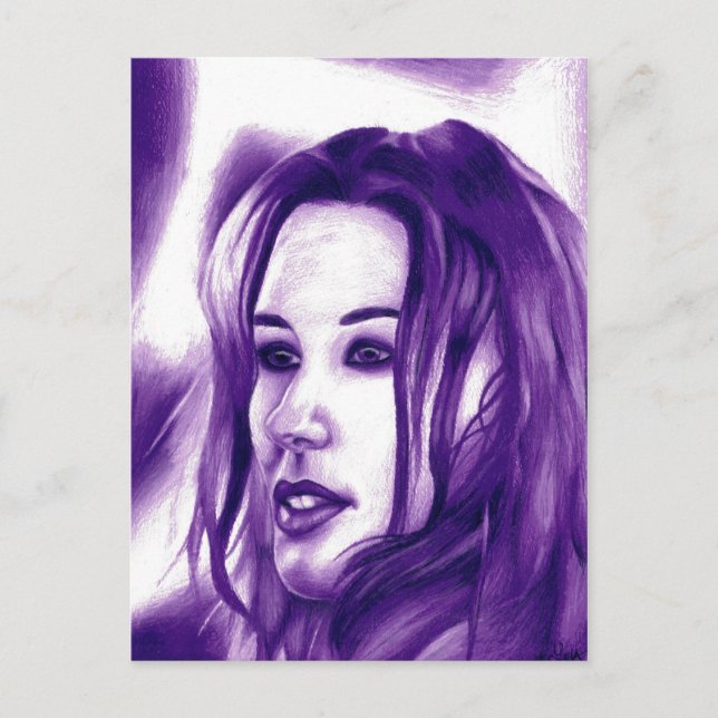 Carte Postale Purple People Woman Portrait Art original (Devant)