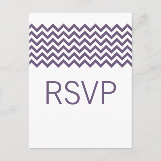 Carte Postale Purple Simple Chevron RSVP (Devant)