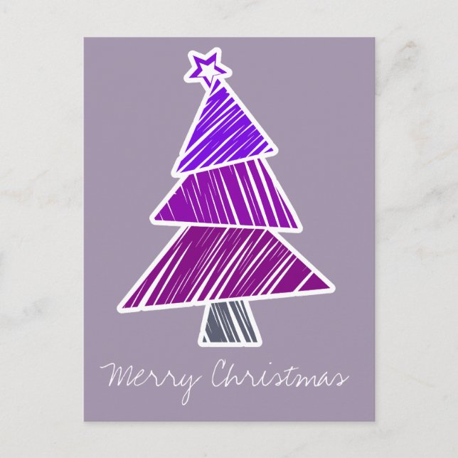 Carte postale Purple Sketchy Christmas Tree (Devant)