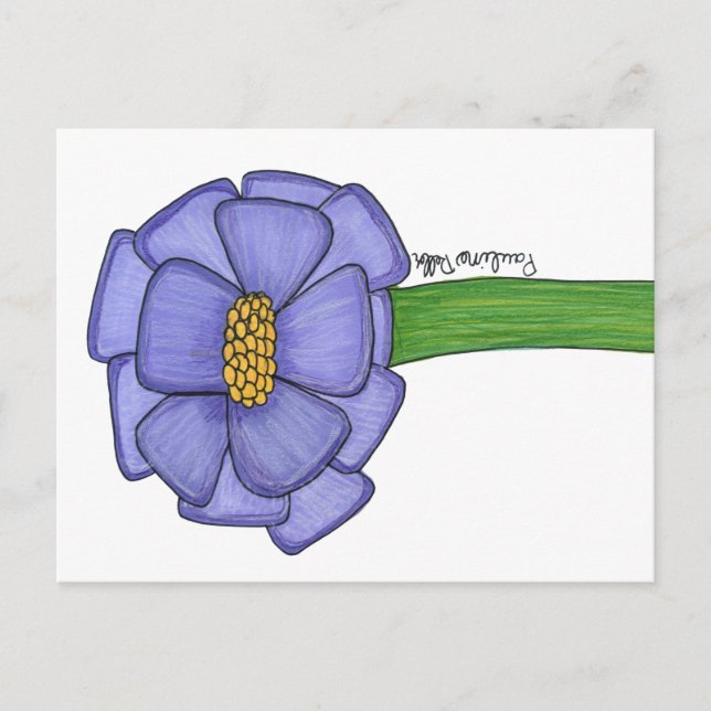Carte Postale Purple Square Flower Postcard (Devant)